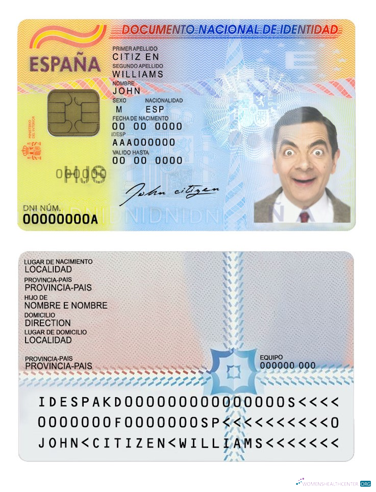 Download Spain ID (2016 – present) Photoshop template